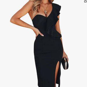 NEW Black One Shoulder Dress